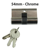 Double Key Gate Lock Profile Cylinder 2-1/8 Inch (54mm) Chrome