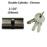 Double Key Gate Lock Profile Cylinder 2-1/8 Inch (54mm) Chrome