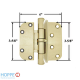 Hoppe F77-R, 2009 Adjustable Set Hinge, Rhi/Lho- Resista Brass - 3113431