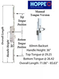 HLS-ONE 3-point Lock KIT, ACTIVE SYSTEM w/60MM backset, choose door thickness,  6'8"