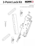 HLS-ONE 3-point Lock KIT, ACTIVE SYSTEM w/60MM backset, choose door thickness,  6'8"