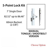 HLS-ONE 5-point Lock KIT, ACTIVE SYSTEM w/60MM backset, choose door thickness,  7'