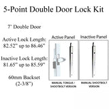 HLS-ONE 5-point Lock KIT, Double Door System w/60MM backset, choose door thickness,  7'