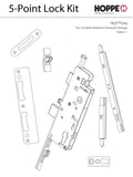 HLS-ONE 5-point Lock KIT, ACTIVE SYSTEM w/60MM backset, choose door thickness,  8'