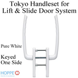 Tokyo Handleset For Active Lift And Slide Door System, Keyed One Side - Pure White