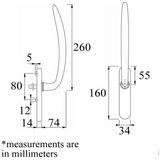 Atlanta Handleset For Active Lift And Slide Door System, Keyed One Side - Resista Satin Nickel