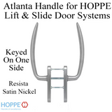 Atlanta Handleset For Active Lift And Slide Door System, Keyed One Side - Resista Satin Nickel