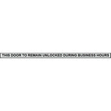 Cal-Royal BDC12 This Door to Remain Unlocked During Business Hours Sign Black on Clear
