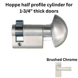 Hoppe Half Cylinder 90 degree with Crescent Knob 31.5 ,Brushed Chrome - 3141829