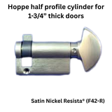 Hoppe Half Cylinder 90 degree with Crescent Knob 31.5 ,Satin Nickel -3141837