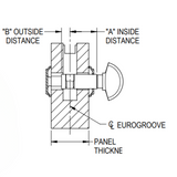 Hoppe Half Cylinder 90 degree with Crescent Knob 31.5 ,Satin Nickel -3141837