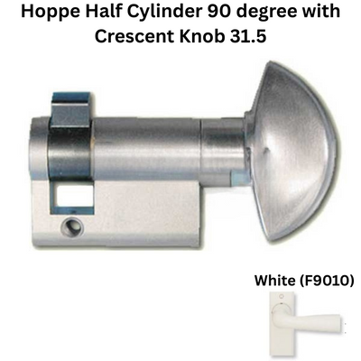 Hoppe Half Cylinder 90 degree with Crescent Knob 31.5 , White - 3141888