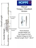 HLS-ONE 5-point Lock KIT, ACTIVE SYSTEM w/45MM backset, choose door thickness,  6'8"