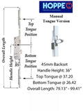 HLS-ONE 3-point Lock KIT, ACTIVE SYSTEM w/45MM backset, choose door thickness,  8'