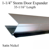 Storm Door Expander and Sweep, 1-1/4 Inch Doors, 35-1/16 Inch Length - Satin Nickel