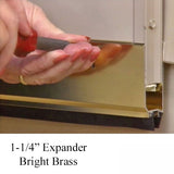 Storm Door Expander and Sweep, 1-1/4 Inch Doors, 35-1/16 Inch Length - Bright Brass