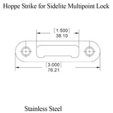 Hoppe Sidelite Multipoint Lock Strike Plate Stainless Steel