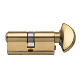 33330101 Rockwell 90 Degree Solid Brass EuroProfile Cylinder Lock in Polished Brass for 1-3/4" thick doors