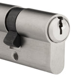 33330103 Rockwell 90 Degree Solid Brass EuroProfile Cylinder Lock in Brushed Nickel for 1-3/4&quot; thick doors