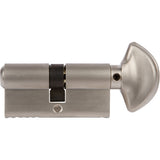 33330103 Rockwell 90 Degree Solid Brass EuroProfile Cylinder Lock in Brushed Nickel for 1-3/4" thick doors