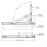 Anderberg 333SS 4 Bar Egress Window Hinge with Stop Stainless Steel 16 Inch Track