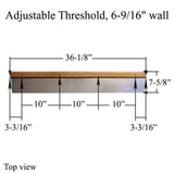 Threshold, Adjustable Oak Cap, 6-9/16" Wall - Mill Finish - 341007-36-Al