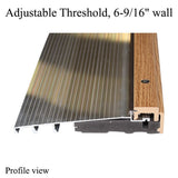 Threshold, Adjustable Oak Cap, 6-9/16" Wall - Mill Finish - 341007-36-Al
