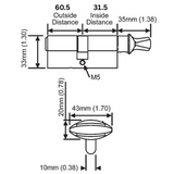 Hoppe 90 degree Key Cylinder - 3442357