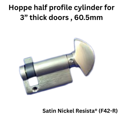 Hoppe Half Cylinder 90 degree with Crescent Knob 60.5 , Satin Nickel - 3442541