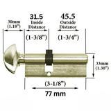 Hoppe Dallas Swing Door Handle Set, Satin Nickel, Active Version, 2 1/4” Door / OFFSET FOR INSWING