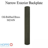 M216N Narrow Exterior Backplate, Oil Rubbed Brass, No Handle or Cylinder Holes