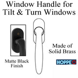 Verona Handle for Tilt & Turn Windows - Solid Brass - Matte Black