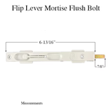 Flip Lever Mortise Flush Bolt for Aluminum T-Astragal - White