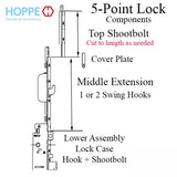 Hoppe Manual Swing Hook 16mm Middle Extension with Overall Length of 24.09 Inches