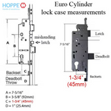 HOPPE Hoppe Manual Swing Hook Gear 45/92, 36 inch Handle Height, 1 inch Deadbolt, Hook at 24.41 inches -3622876
