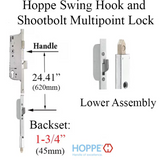 HOPPE Hoppe Manual Swing Hook Gear 45/92, 36 inch Handle Height, 1 inch Deadbolt, Hook at 24.41 inches -3622876