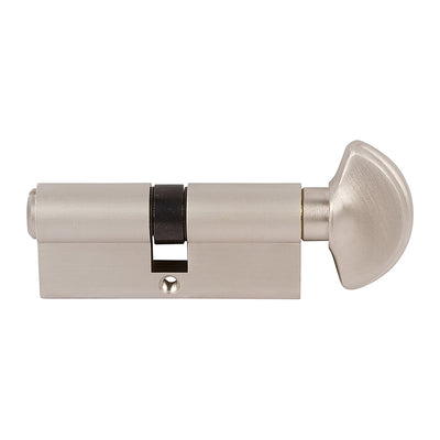 36363603 Rockwell 360 degree Solid Brass Euro profile Cylinder in Brushed Nickel Finish for 2-1/4" Thick Door