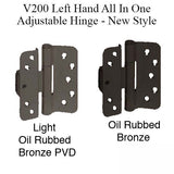 V200 Right Hand All In One Adjustable Hinge, Aluminum Base