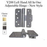 V200 Left Hand All-In-One Adjustable Hinge, New Style - Choose Your Color