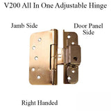 V200 Right Hand All In One Adjustable Hinge, New Style - Choose Finish