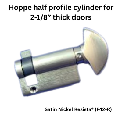 Hoppe Half Cylinder 90 degree with Crescent Knob 35.5 ,Satin Nickel - 3637314