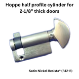Hoppe Half Cylinder 90 degree with Crescent Knob 35.5 ,Satin Nickel - 3637314