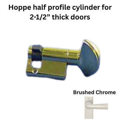 Hoppe Half Cylinder 90 degree with Crescent Knob 40.5 ,Brushed Chrome - 3637331