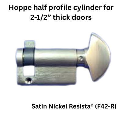 Hoppe Half Cylinder 90 degree with Crescent Knob 40.5 , Satin Nickel - 3637365