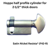 Hoppe Half Cylinder 90 degree with Crescent Knob 40.5 , Satin Nickel - 3637365