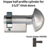 Hoppe Half Cylinder 90 degree with Crescent Knob 40.5 , Rustic Umber - 3637373