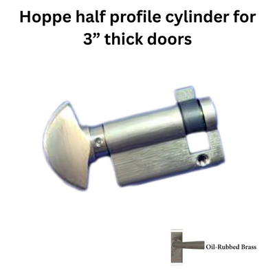 Hoppe Half Cylinder 90 degree with Crescent Knob 45.5 , Oil Rubbed Brass - 3637390