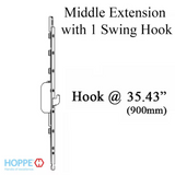 HOPPE SWING HOOK/SHOOTBOLT 16MM MIDDLE EXTENSION, 39.84"