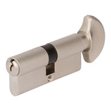 36454503 Rockwell 360 degree Solid Brass Euro profile Cylinder in Brushed Nickel Finish for 2-3/8&quot; Thick Door (90mm)