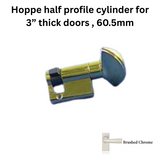 Hoppe Half Cylinder 90 degree with Crescent Knob 60.5 , Brushed Chrome - 3651298